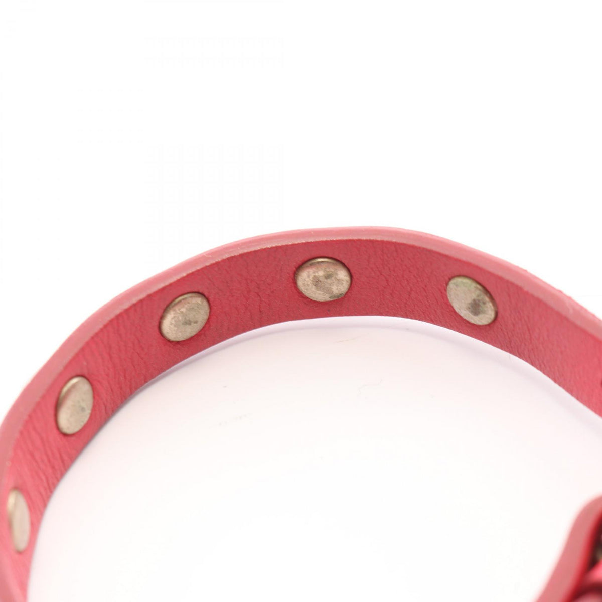 Valentino Red Leather Rockstud Bracelet Size ‐
