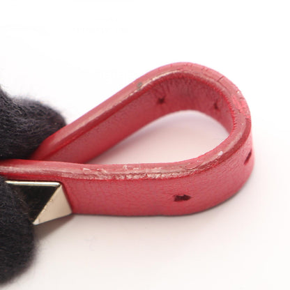 Valentino Red Leather Rockstud Bracelet Size ‐