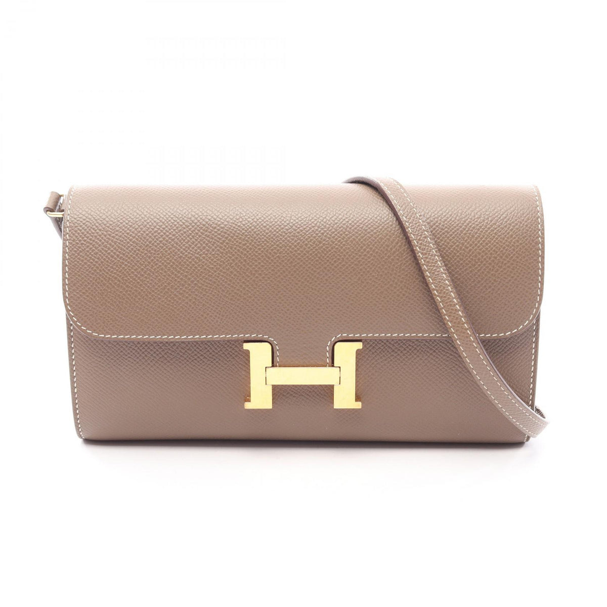 HERMES Constance Long To Go Shoulder Bag Gray