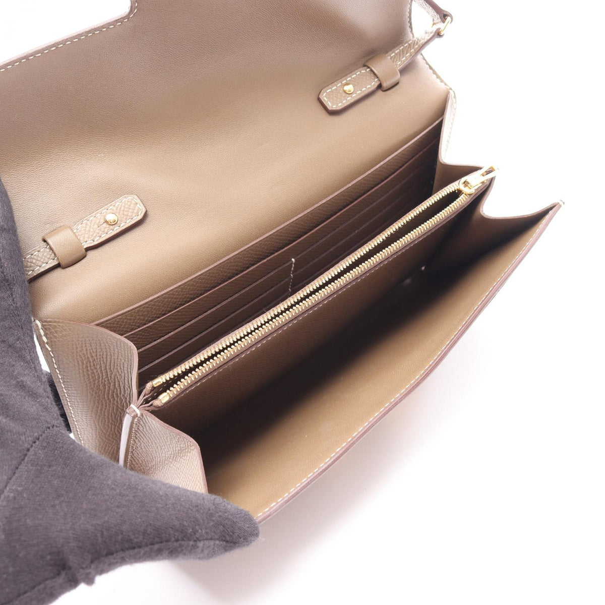 HERMES Constance Long To Go Shoulder Bag Gray