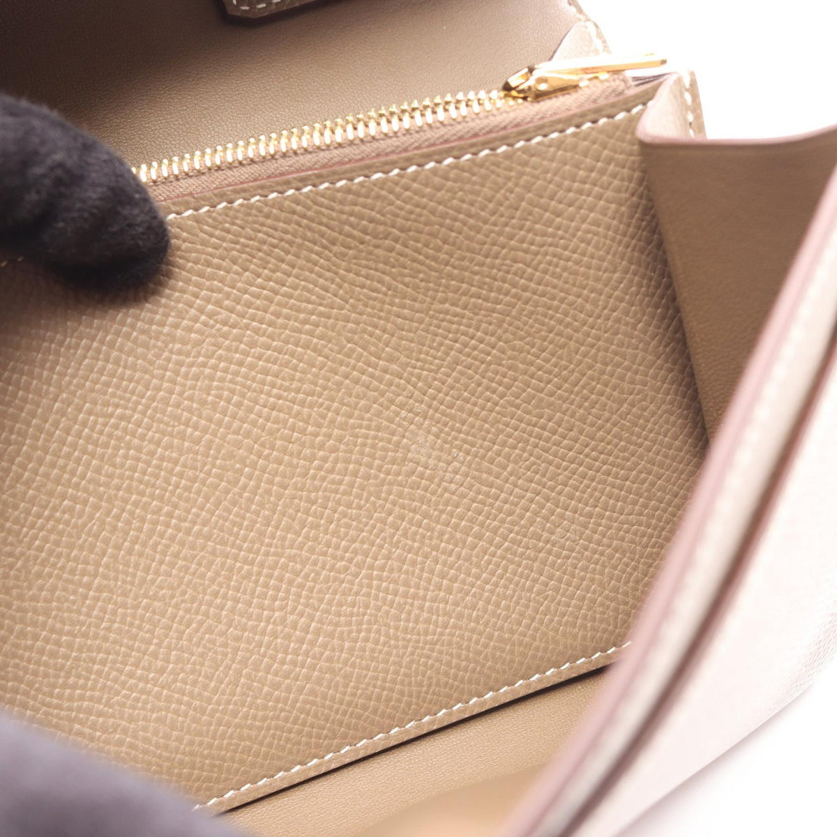 HERMES Constance Long To Go Shoulder Bag Gray