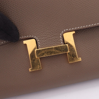 HERMES Constance Long To Go Shoulder Bag Gray