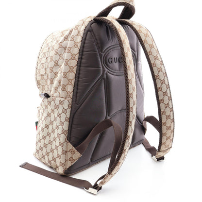 GUCCI GG Canvas Leather Backpack Beige