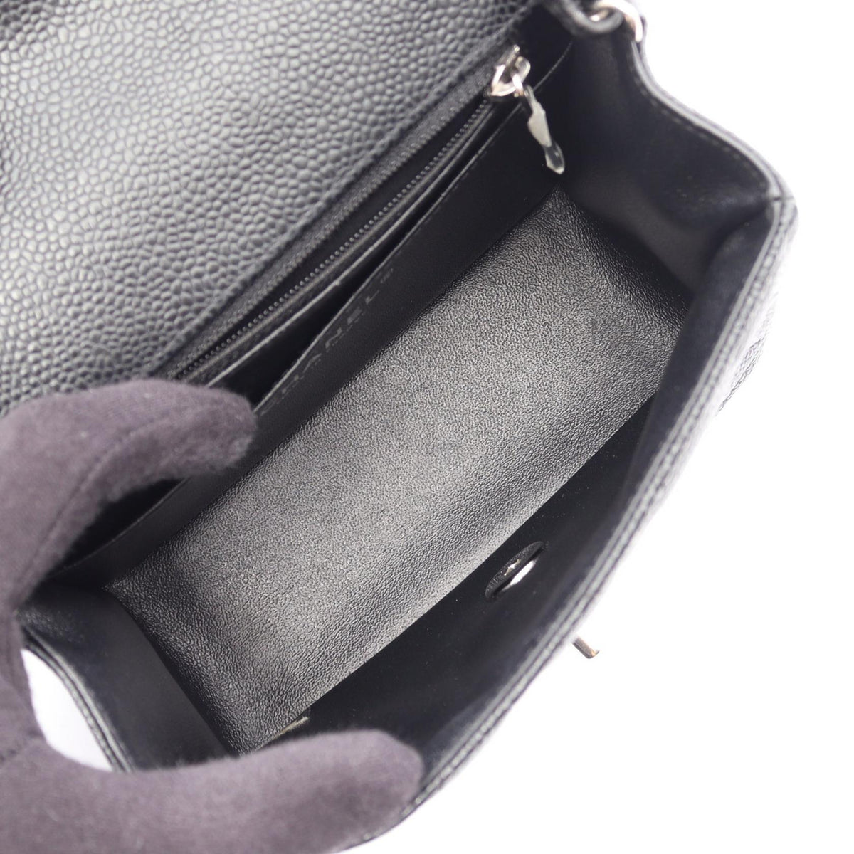 CHANEL Mini Matelasse Shoulder Caviar Skin Shoulder Bag