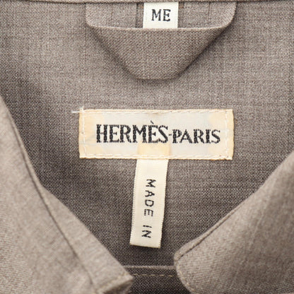 HERMES Double-Breasted Wool Coat Size ME