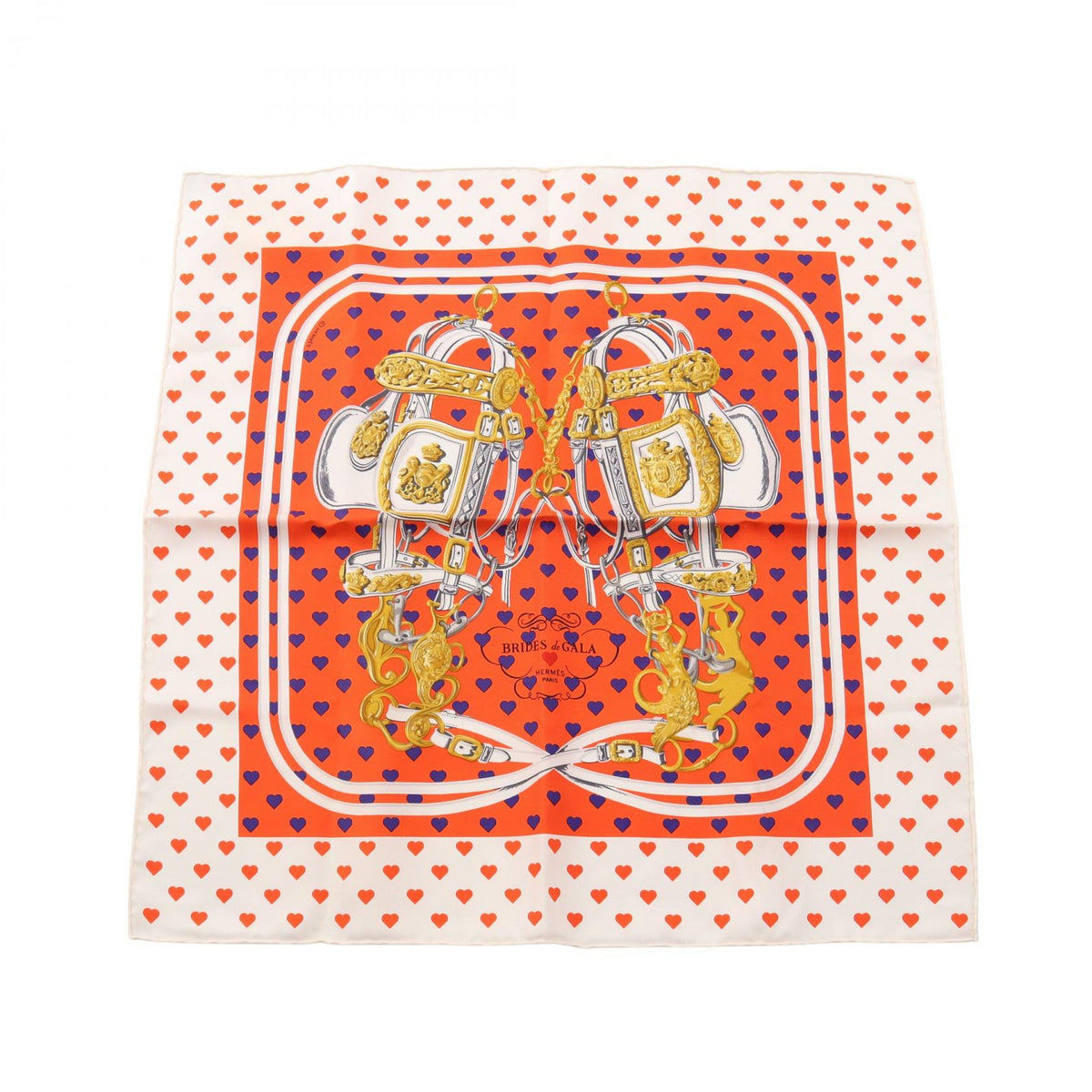 HERMES Petit Carre 45 Brides de Silk Scarf