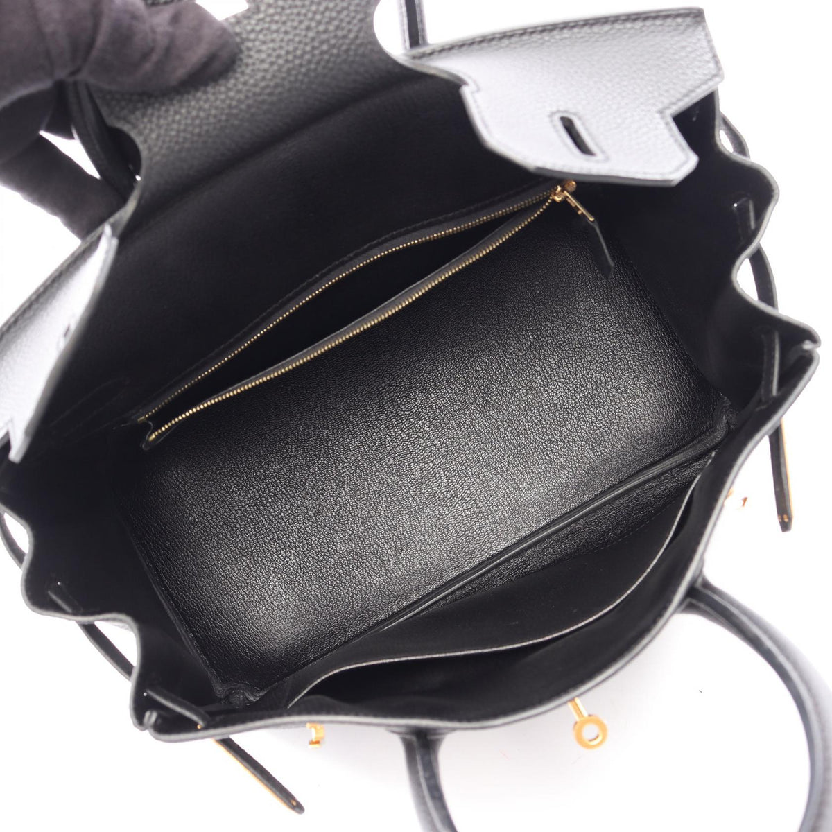 HERMES Birkin 30 Togo Leather Bag Black
