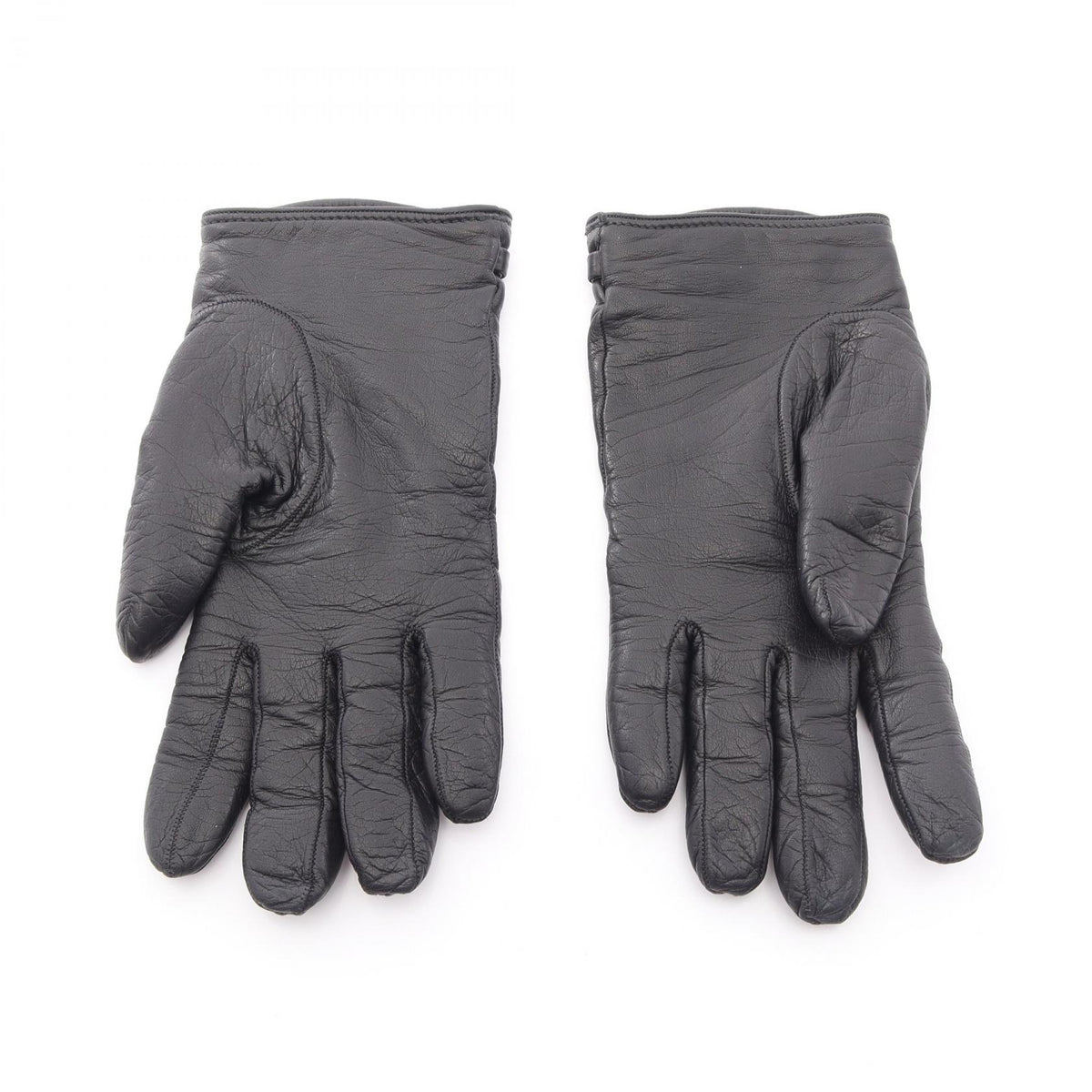 GUCCI Horsebit Leather Gloves Black Size 7