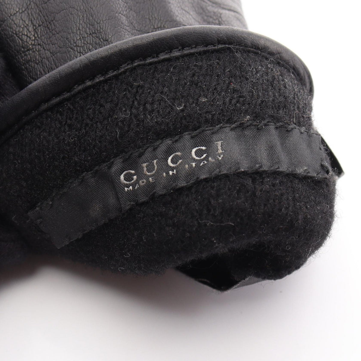 GUCCI Horsebit Leather Gloves Black Size 7