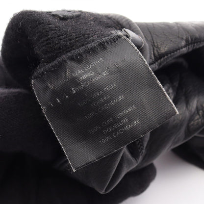 GUCCI Horsebit Leather Gloves Black Size 7