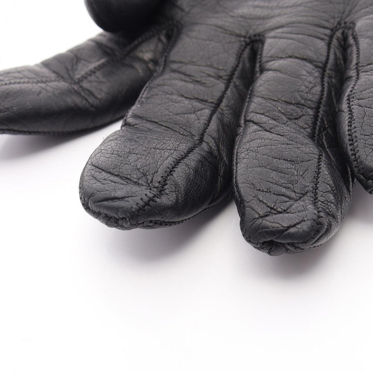 GUCCI Horsebit Leather Gloves Black Size 7