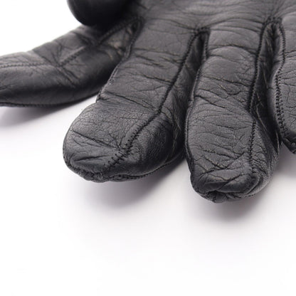 GUCCI Horsebit Leather Gloves Black Size 7