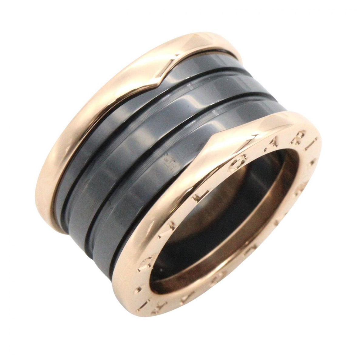 BVLGARI B-zero1 K18 Pink Gold Ceramic Ring Size JP 9