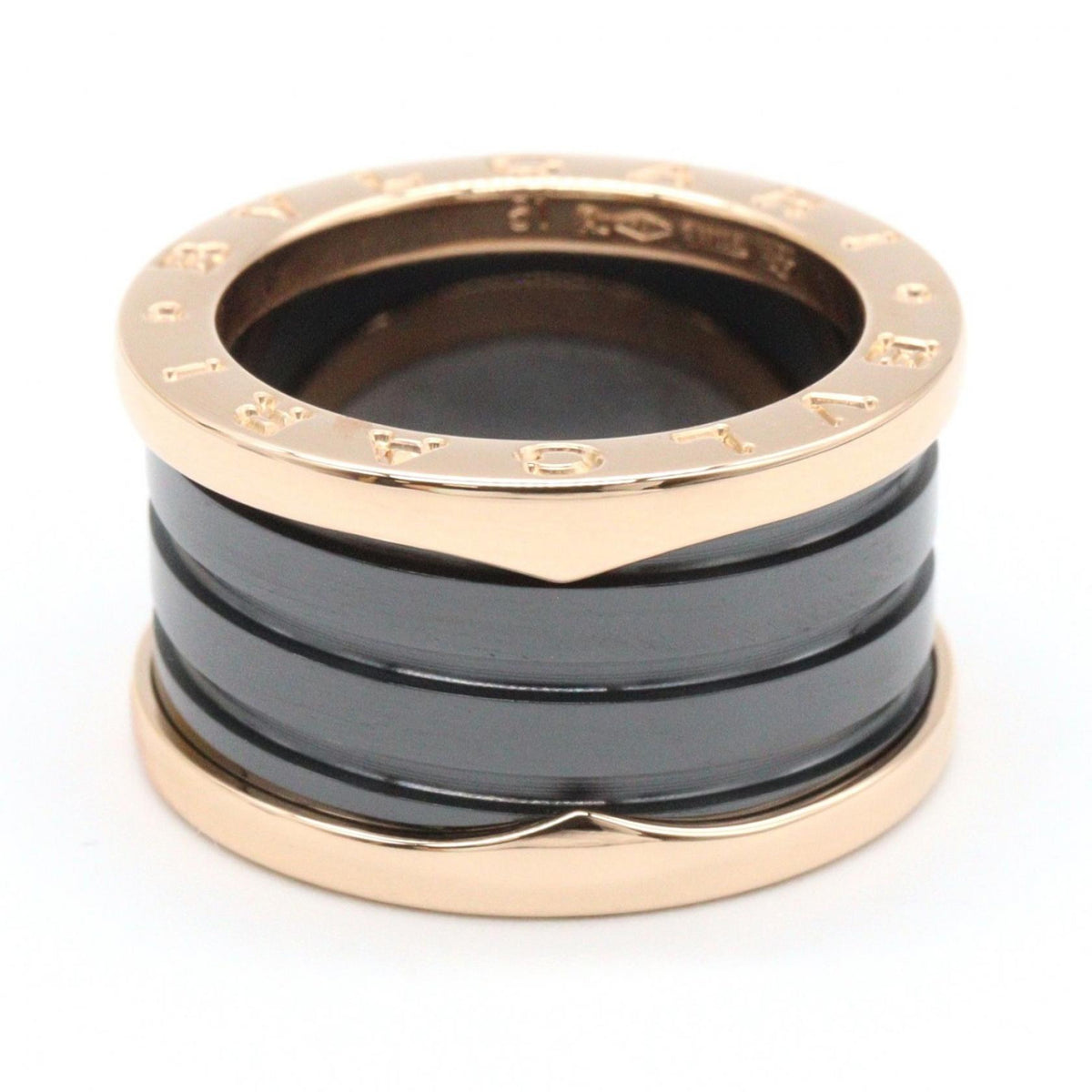 BVLGARI B-zero1 K18 Pink Gold Ceramic Ring Size JP 9