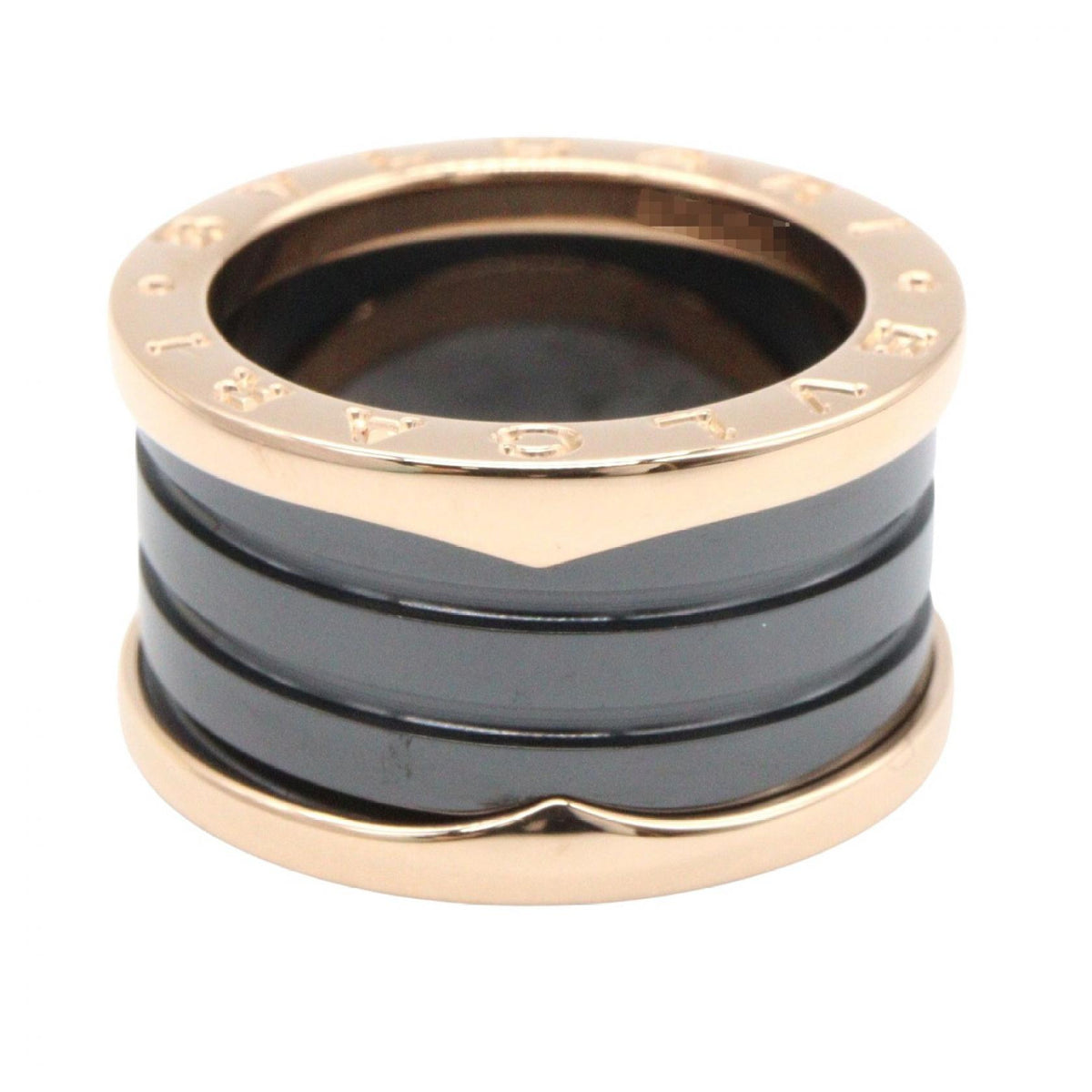 BVLGARI B-zero1 K18 Pink Gold Ceramic Ring Size JP 9