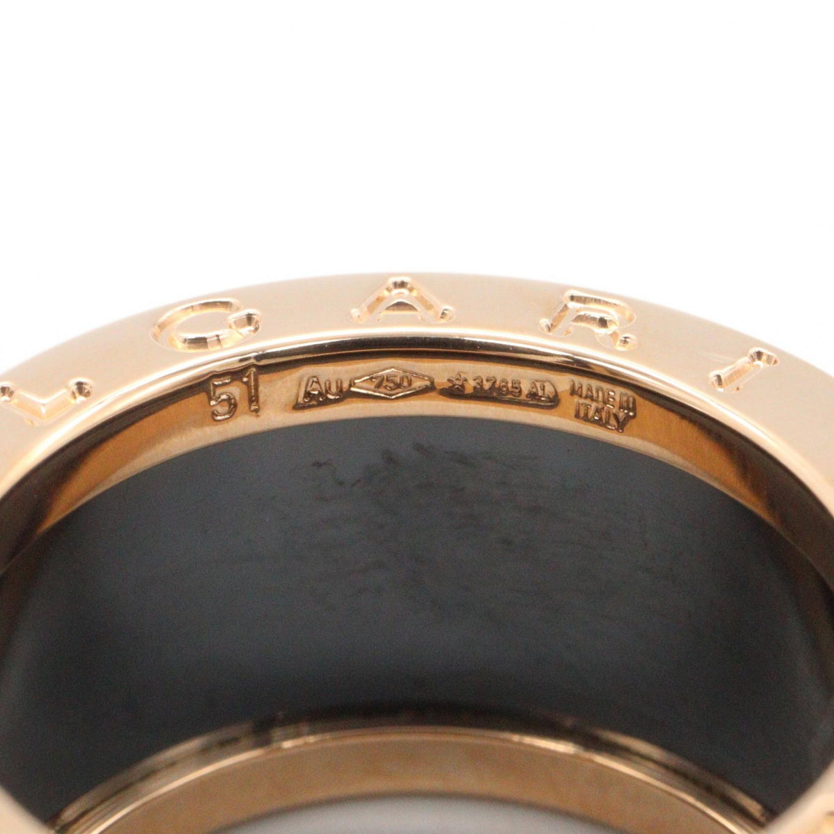 BVLGARI B-zero1 K18 Pink Gold Ceramic Ring Size JP 9
