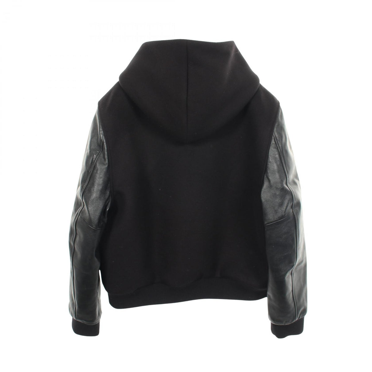 CELINE Hooded Wool Leather Varsity Jacket Size 52