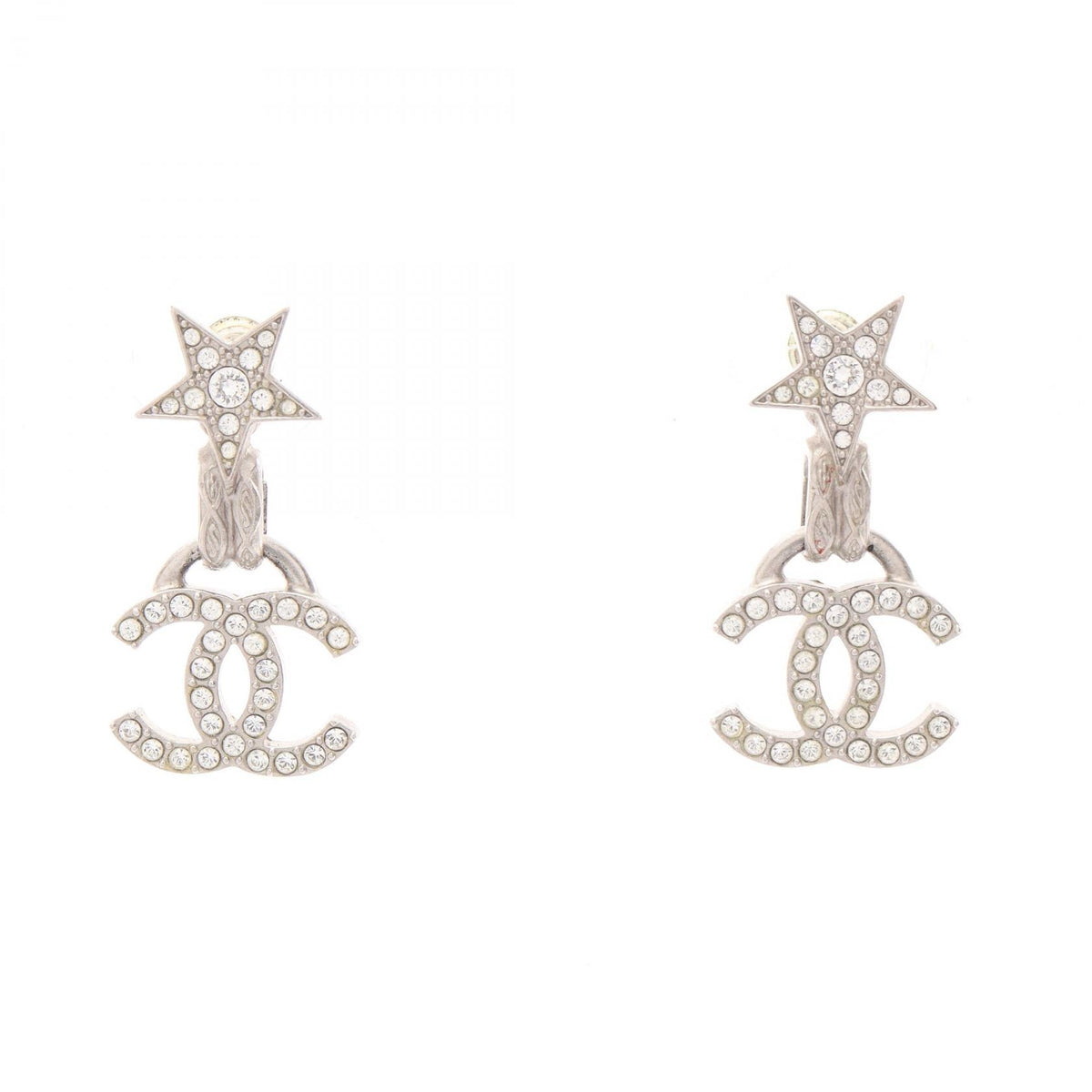 CHANEL Coco Mark Star Rhinestone Earrings