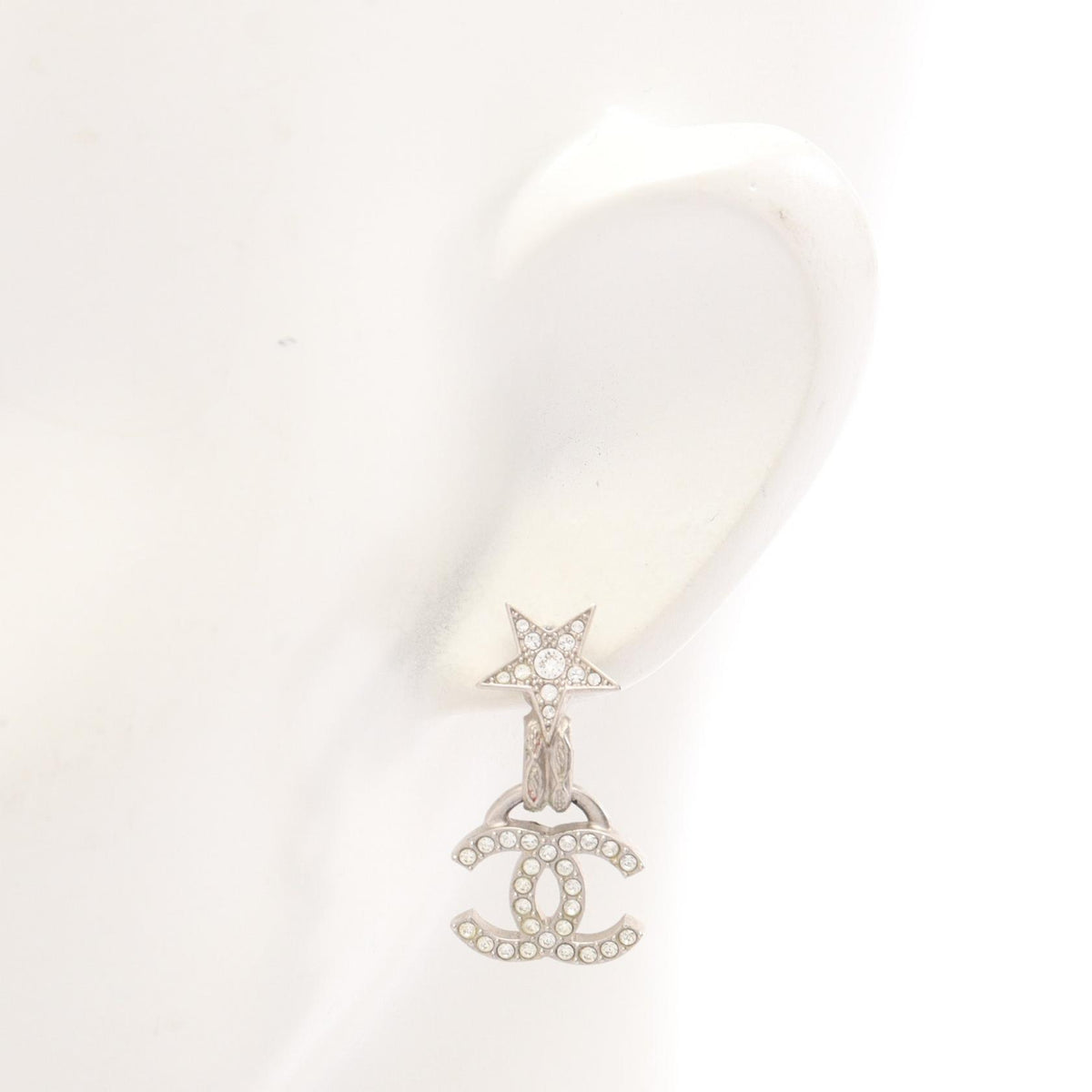 CHANEL Coco Mark Star Rhinestone Earrings