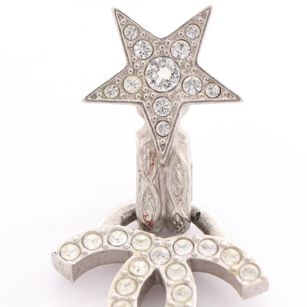 CHANEL Coco Mark Star Rhinestone Earrings