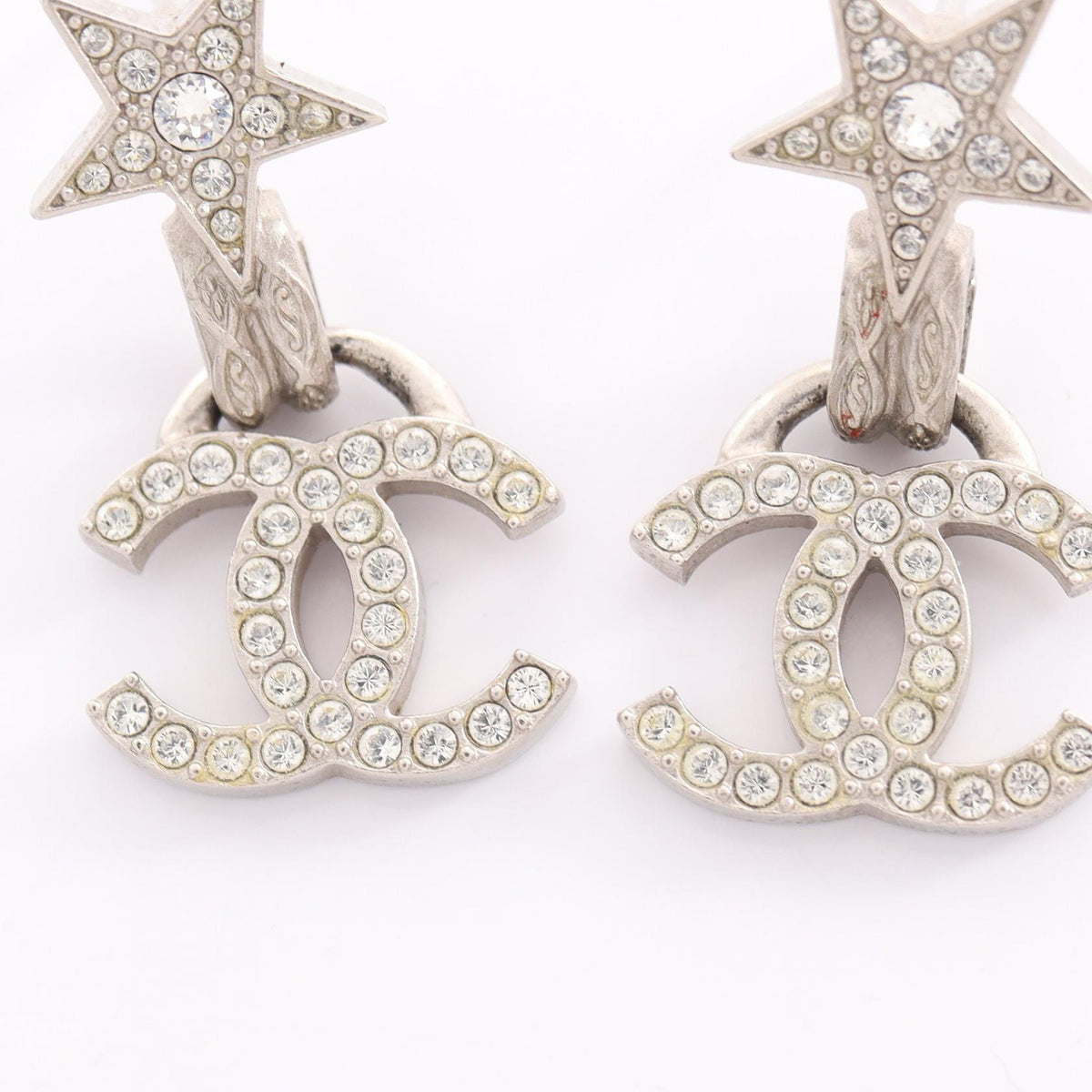 CHANEL Coco Mark Star Rhinestone Earrings