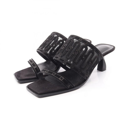 HERMES Gioia 55 Suede Sandals Black Size 36.5