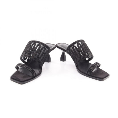 HERMES Gioia 55 Suede Sandals Black Size 36.5