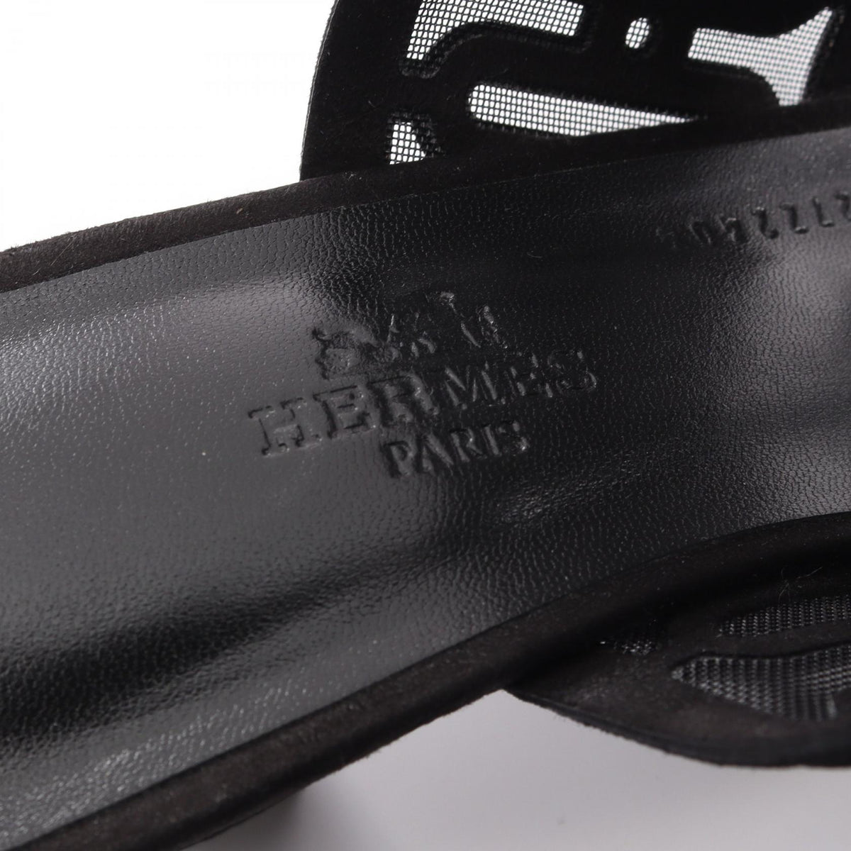 HERMES Gioia 55 Suede Sandals Black Size 36.5