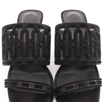 HERMES Gioia 55 Suede Sandals Black Size 36.5