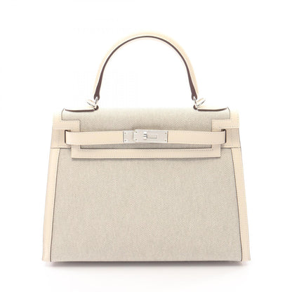 HERMES Kelly 28 Ecru Nata Handle Bag