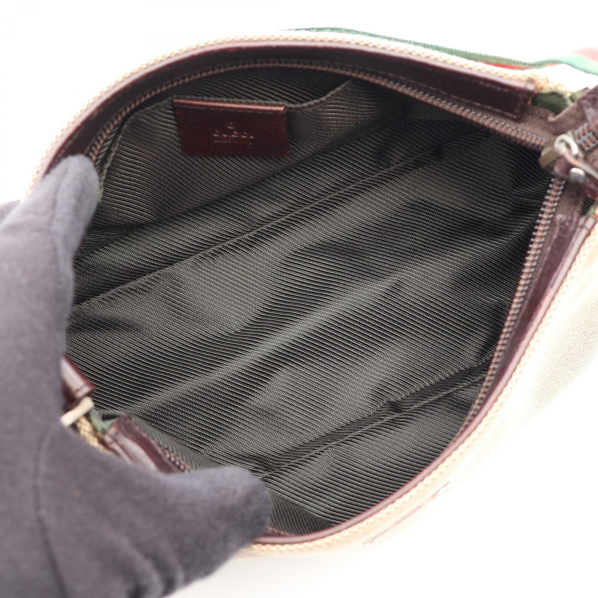 GUCCI Sherry Line Canvas Handle Bag