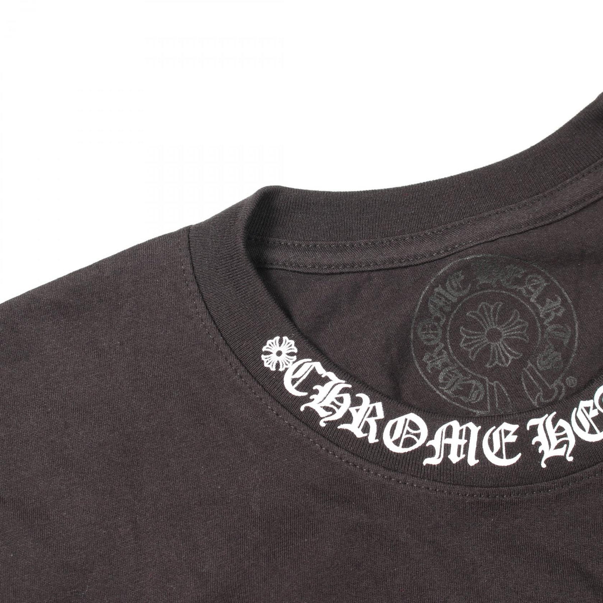 CHROME HEARTS Scroll Neck Logo Pocket T-Shirt Size L