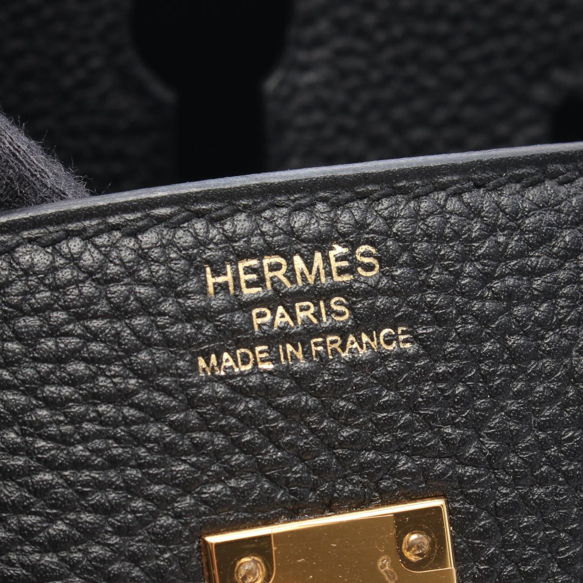 HERMES Birkin 25 Togo Leather Bag Black