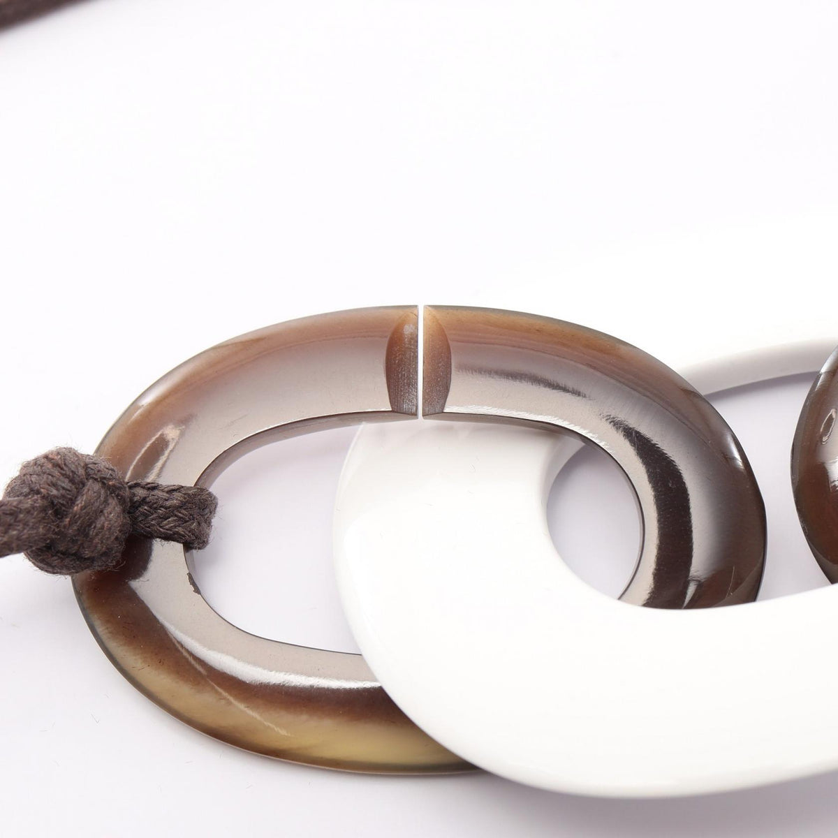 HERMES Caramba Buffalo Horn Necklace Brown