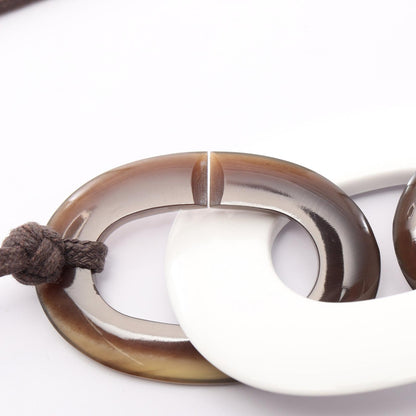 HERMES Caramba Buffalo Horn Necklace Brown
