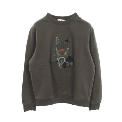 HERMES Quarterb'H Brushed Back Cotton Sweatshirt Gray Size M