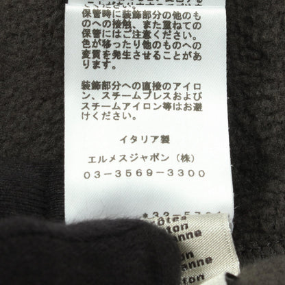 HERMES Quarterb'H Brushed Back Cotton Sweatshirt Gray Size M
