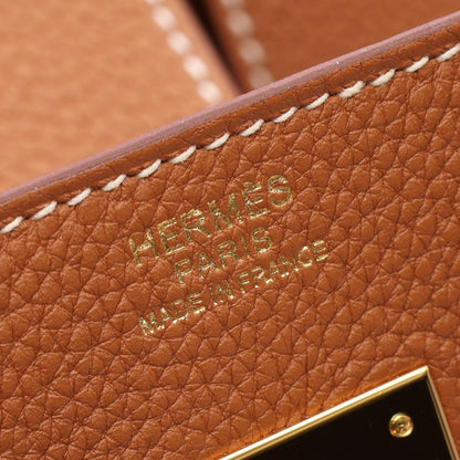 HERMES Birkin 30 Gold Togo Leather Bag