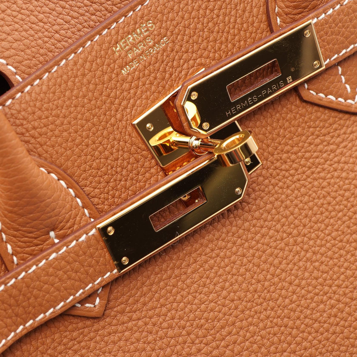 HERMES Birkin 30 Gold Togo Leather Bag