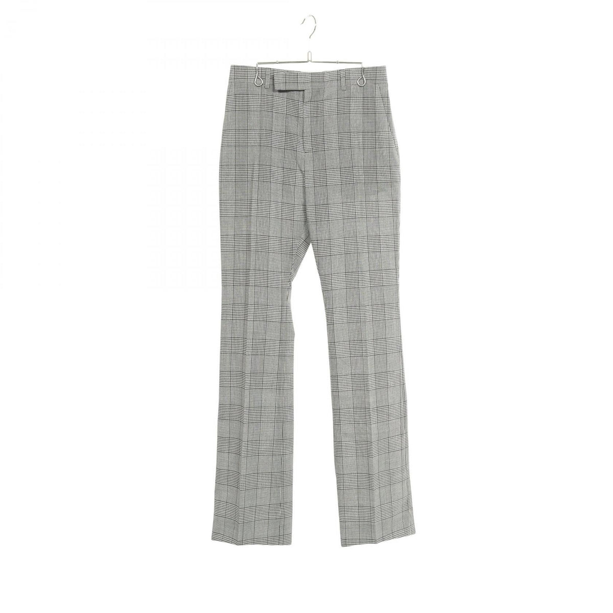 CELINE Glen Check Wool Flare Pants Size 44