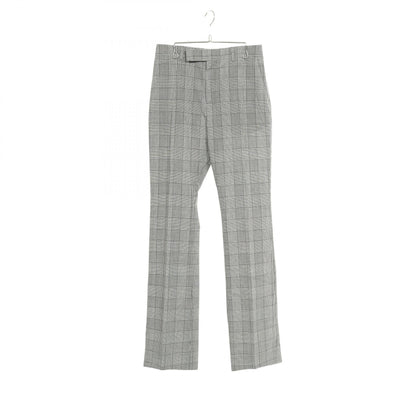 CELINE Glen Check Wool Flare Pants Size 44
