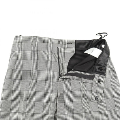 CELINE Glen Check Wool Flare Pants Size 44