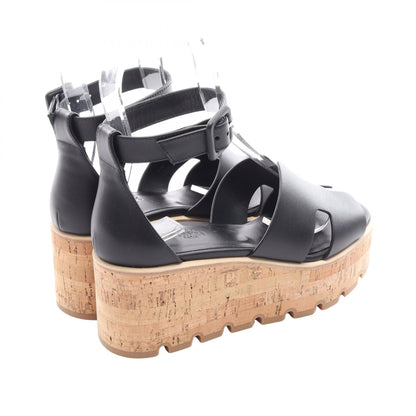 HERMES Rythme Leather Wedge Sandals Size 38