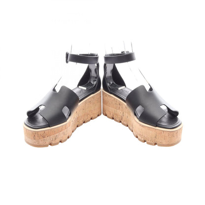 HERMES Rythme Leather Wedge Sandals Size 38