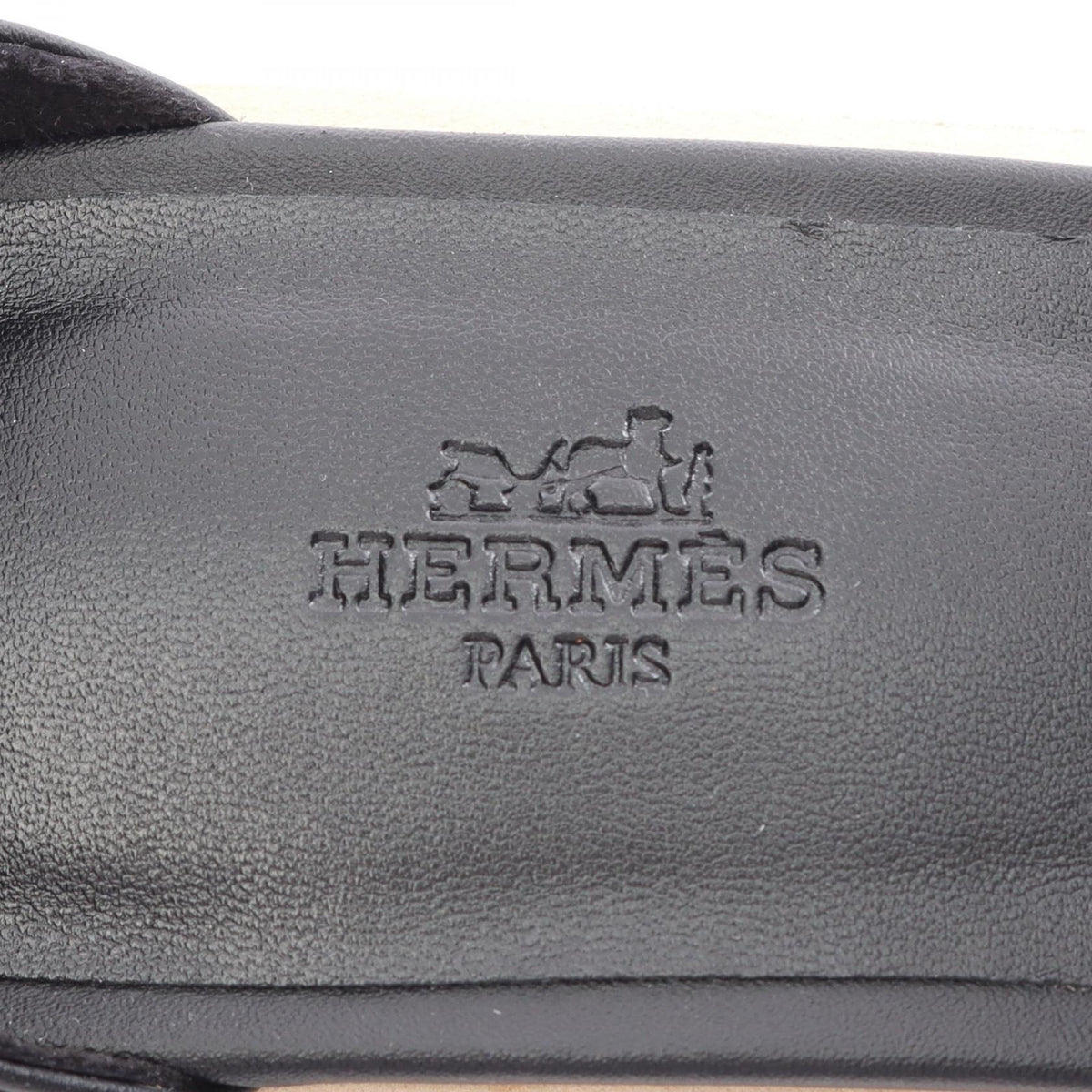 HERMES Rythme Leather Wedge Sandals Size 38