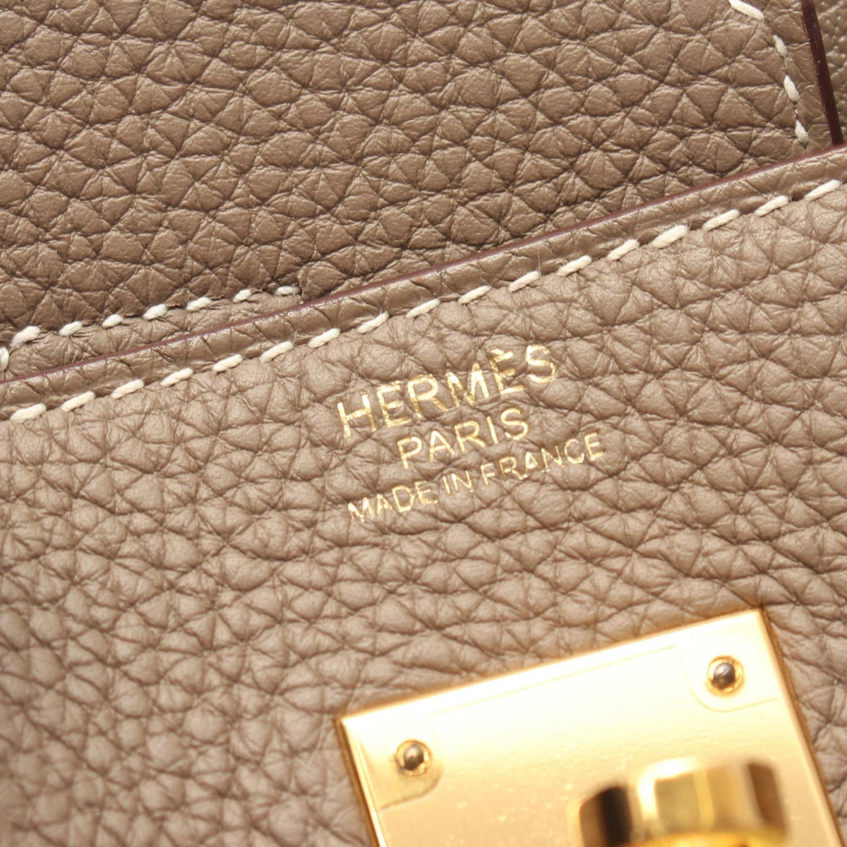 HERMES Birkin 30 Etoupe Togo Gold HW Handbag