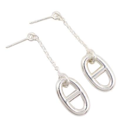 HERMES Chaine d'Ancre Silver 925 Earrings