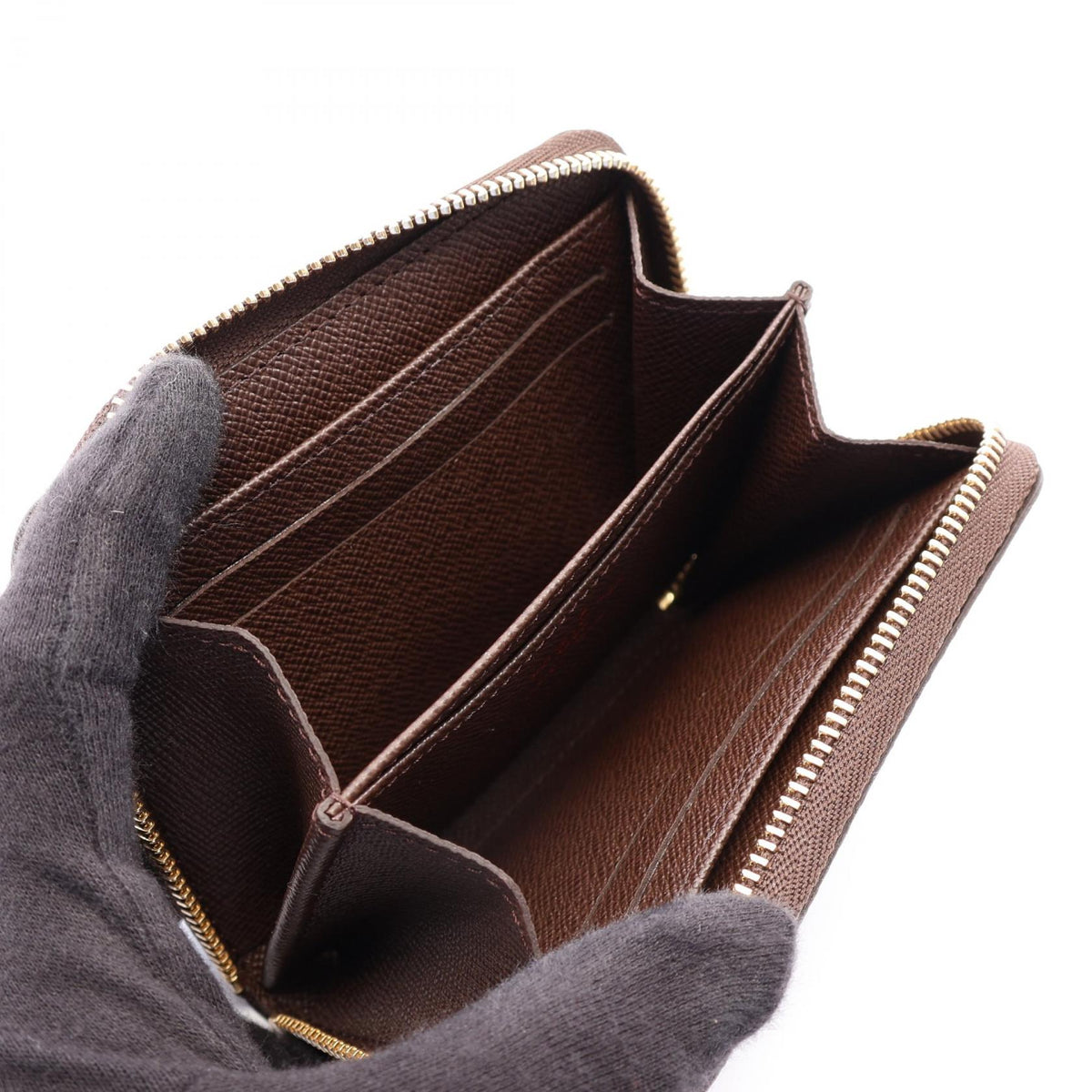 LOUIS VUITTON Zippy Coin Purse Damier Ebène Brown