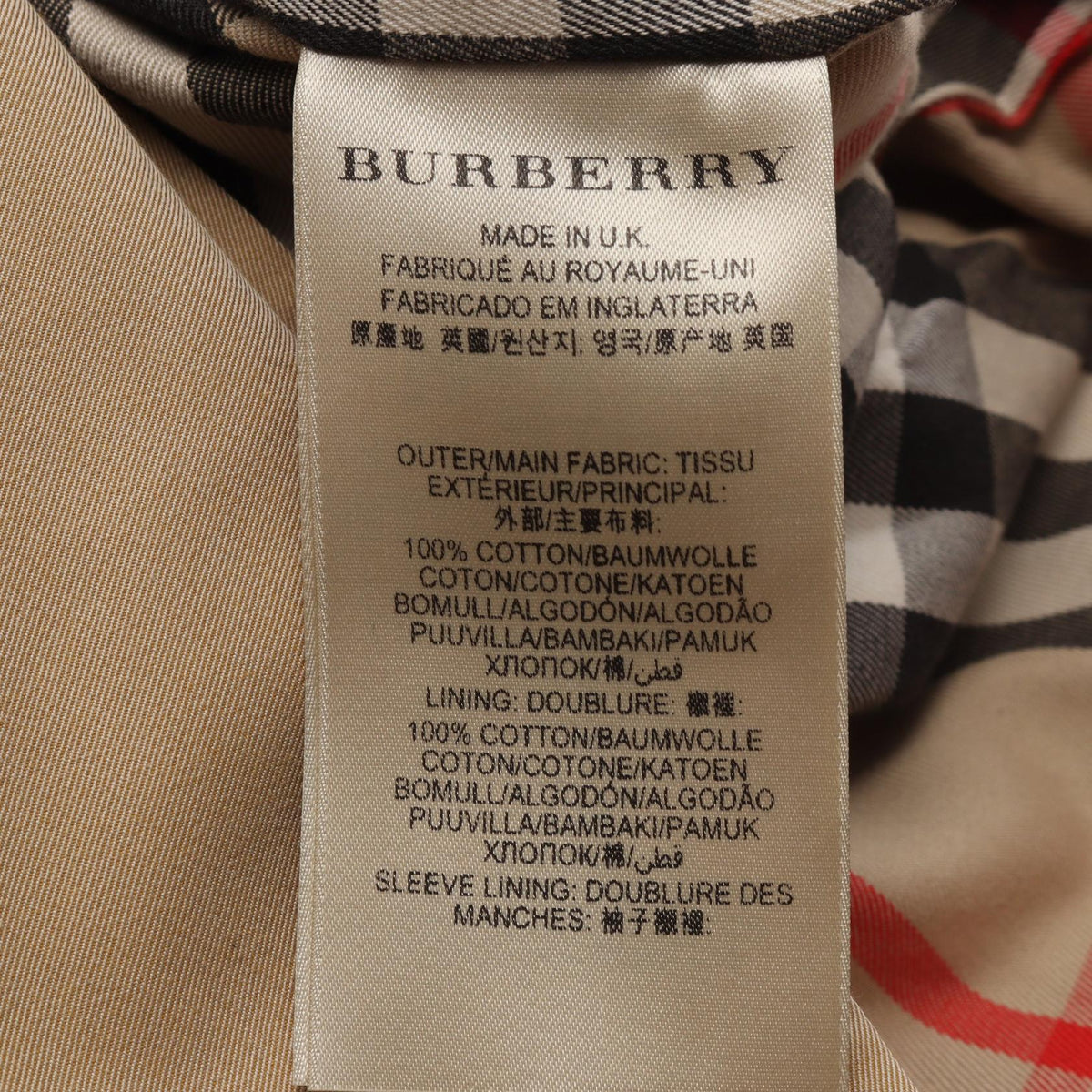 BURBERRY THE WILTSHIRE Nova Check Trench Coat Size 44