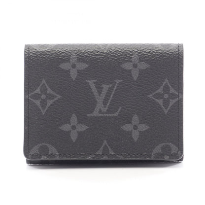 LOUIS VUITTON Monogram Eclipse Enveloppe Card Case Black